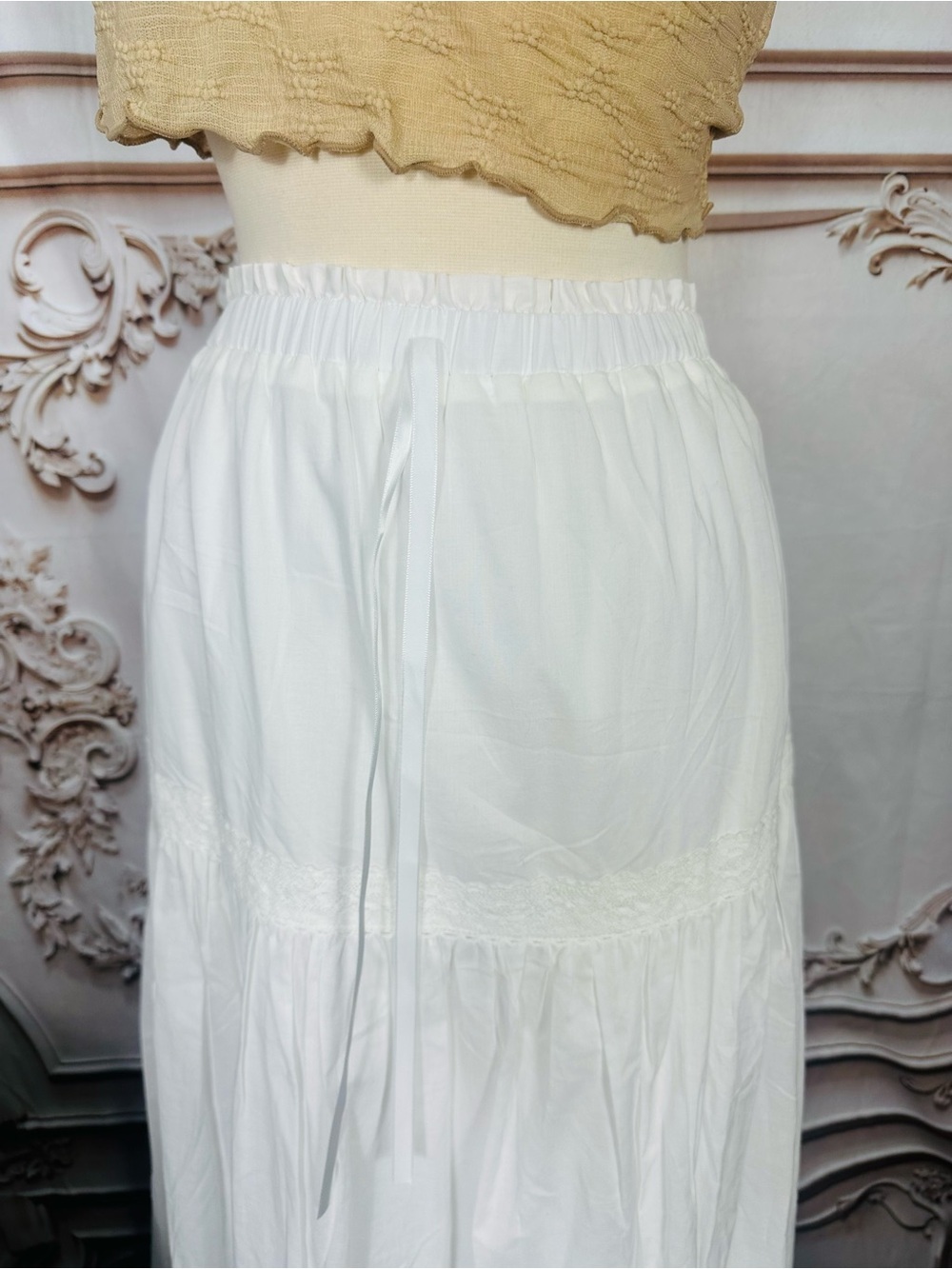 Blu Pepper White Tiered Maxi Skirt - Picture 7 of 14
